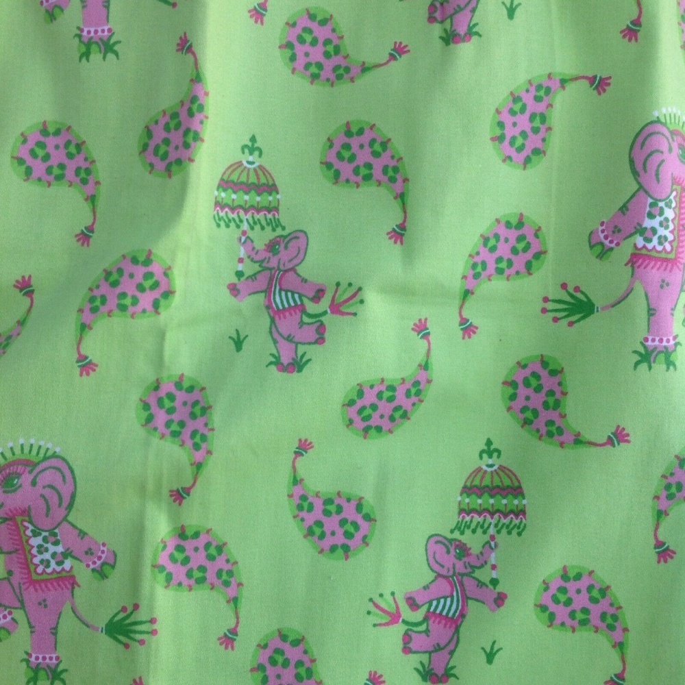Duck Head Floral Ducks Faux Wrap Mini Skirt 12 Pink Green Yellow Novelty Cotton - Picture 2 of 5
